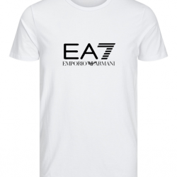 T-SHIRT 100% ΒΑΜΒΑΚΙ ΜΕ LOGO - ΛΕΥΚΟ - EA7 ΜΕΓΑΛΟ
